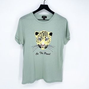 Wildfox On The Prowl Keke Tee Aqua Gray Small